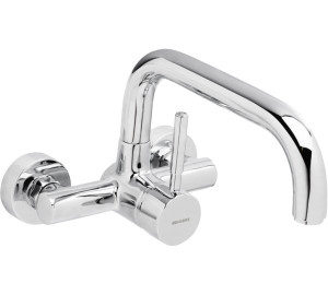 Grifo de cocina monomando mural 15 cm Cromado Tau